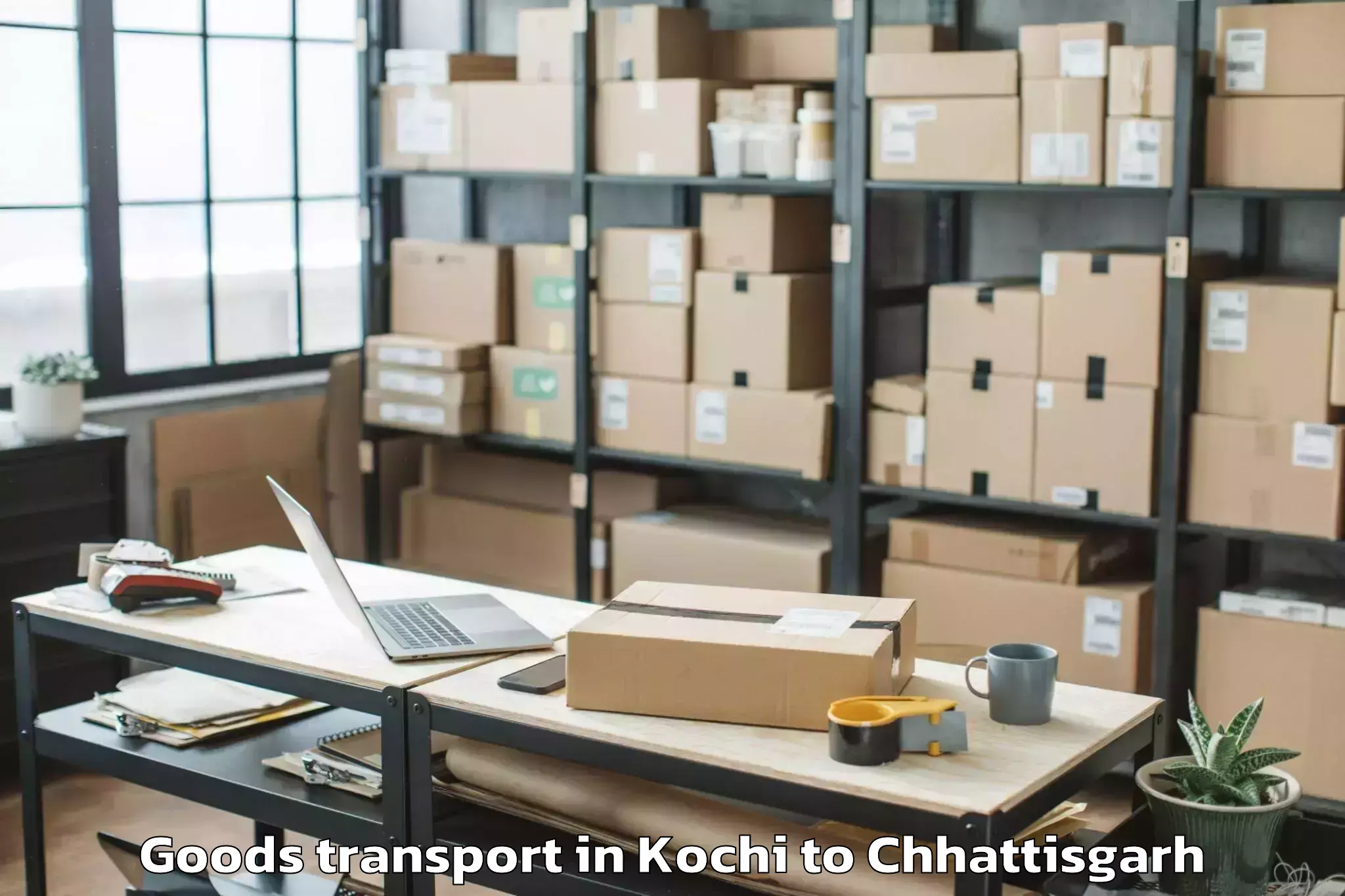 Reliable Kochi to Pithora Goods Transport